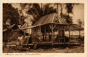 PC CPA bouwen van een Inlandsch huis INDONESIA (a14977)