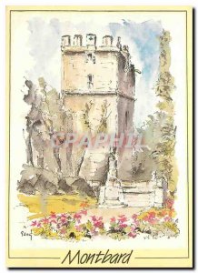 Postcard Modern Montbard Cote d'Or Tower of Aubespin watercolor G Audusseau