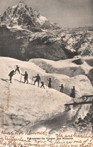 Vintage Postcard 1908 Traversee Du Glacier Des Bossons Icefall Chamonix France