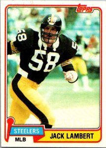 1981 Topps Football Card Jack Lambert Pittsburgh Steelers sk60486