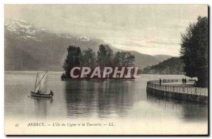 Old Postcard Lake Annecy The second Swan and the Spinner