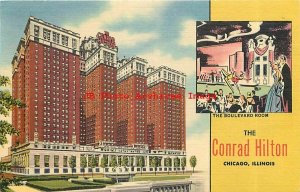 8 Linen Postcards, Chicago Illinois, Hotels-Palmer House-Norman-Morrison-Hilton