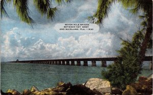 Seven Mile Bridge Key West Mainland Florida FL Postcard UNP VTG EC Kropp Unused 