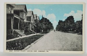 Somerset Pa West Patriot St Looking East, Brick Street Pretty Homes Postcard S2