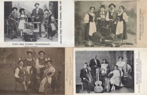 German Munchen Music Family Group Bands All Identified 4x Postcard s