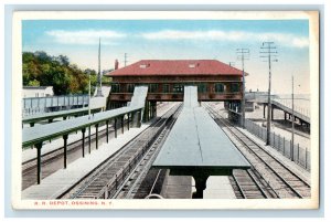 c1920s Railroad Depot Ossining New York NY FA Hopper Unposted Postcard 