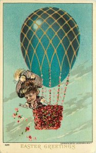 C-1910 Easter Woman ballroom basket artist impression Postcard 22-3640