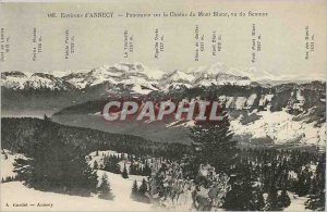 Postcard Old Surroundings Annecy Panorama of the Mont Blanc Chain saw Semnoz