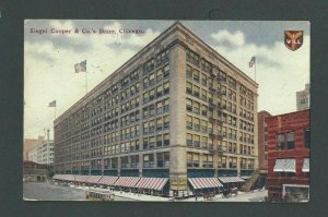 1909 Post Card Chicago IL Siegel Cooper Dept Store Note Trolley