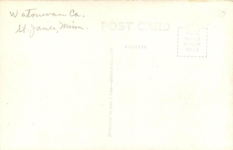 Vintage RPPC Real Photo Postcard Courthouse St. James Minnesota MN Watonwan