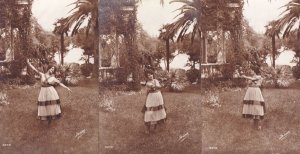 Dance Dancing Egyptian Style In Garden 3x Old Real Photo Postcard s