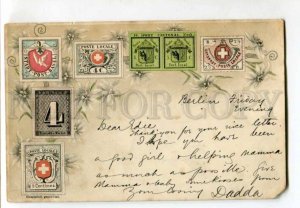 401661 SWITZERLAND GENEVE stamps print on Vintage postcard