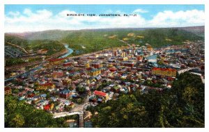 Postcard AERIAL VIEW SCENE Johnstown Pennsylvania PA AT6840