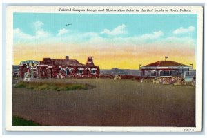 1947 Painted Canyon Lodge Observation Point Bad Lands North Dakota ND Postcard