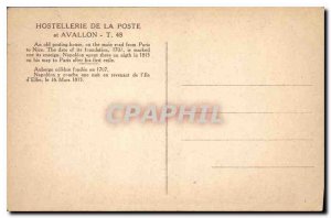 Postcard Old Hostellerie de la Poste Avallon at