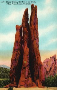 Vintage Postcard Three Graces Garden Of The Gods Pikes Peak Region Colorado CO