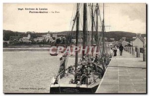 Perros Guirec Old Postcard The port (boat Young James Plymouth)