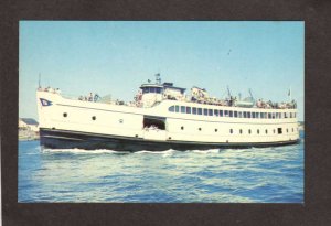 RI MV Quonset Ferry Boat Point Judith Galilee Block Island Rhode Island Postcard