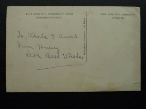 WW1 c1916 Embroidered Silk Postcard NEW YEAR & CHRISTMAS GREETING Insert Message