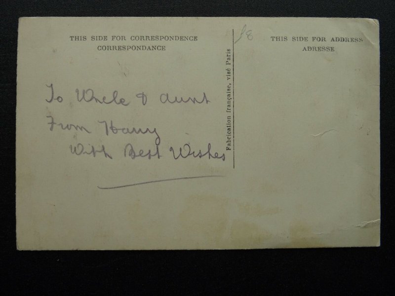 WW1 c1916 Embroidered Silk Postcard NEW YEAR & CHRISTMAS GREETING Insert Message