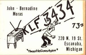 QSL Radio Card From Escanaba Michigan KLF 3434