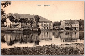 Toul Pont Canal France Overlooking the Buildings Postcard