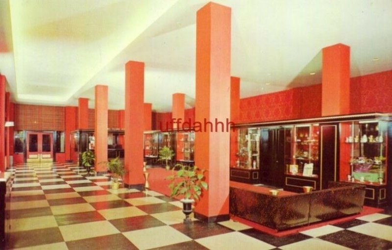 THE COLORFUL LOBBY OF THE HOTEL MARION, LITTLE ROCK, AR. 1965