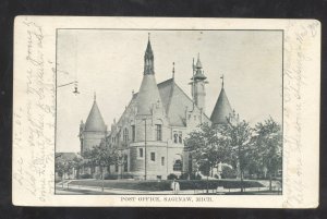 SAGINAW MICHIGAN DOWNTOWN US POST OFFICE VINTAGE POSTCARD 1906