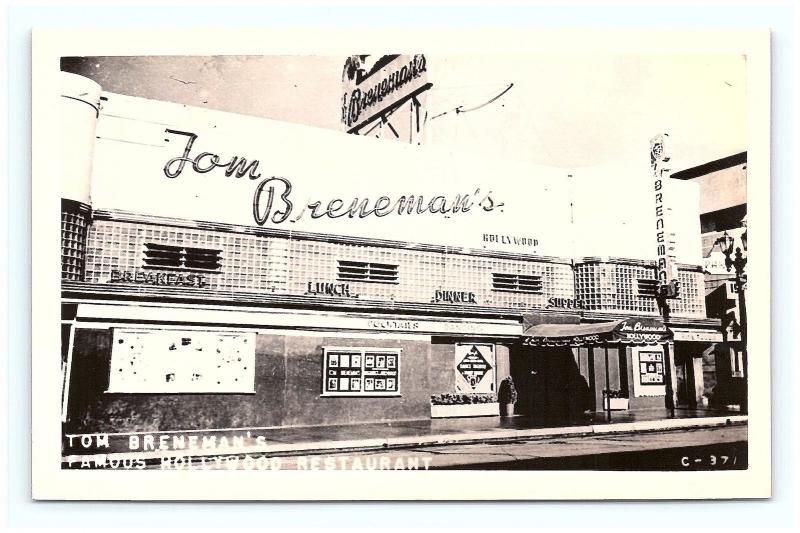 Postcard CA Hollywood Tom Breneman's Restaurant RPPC Real Photo G16