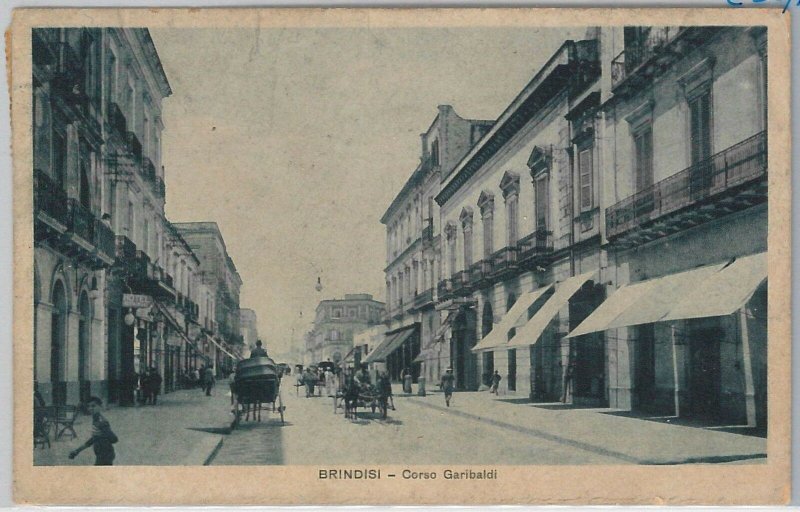 CARTOLINA d'Epoca - BRINDISI Città - CORSO GARIBALDI 1922