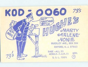 Pre-1980 RADIO CARD - Oxford - Near Washington & Hackettstown NJ AH1887