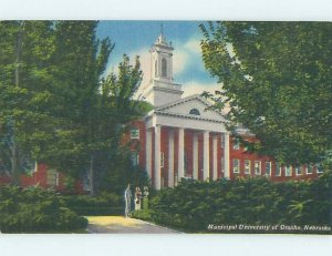 Unused Linen MUNICIPAL UNIVERSITY Omaha Nebraska NE L7306