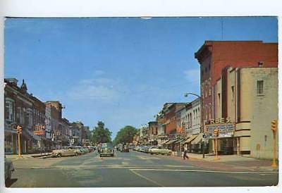 Plymouth IN Street View Movie Marquee Old Cars Postcard