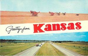 Combines & Freeway Greetings from Kansas KS