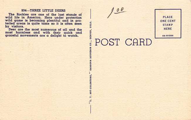 Three Deer in the Rocky Mountains - Linen