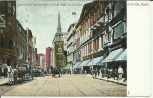 Boston, Mass., Washington Street and Old South Church