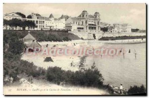 Old Postcard Royan The Beach And The Casino Foncillon
