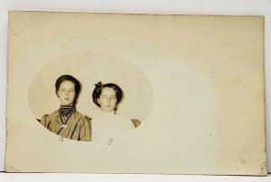 RPPC Thompsonville Michigan Sisters Allabell & Pearl Stiles Crain Postcard H2