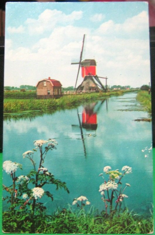 Netherlands Holland Windmill Wipwatermolen Hazerwoude - posted