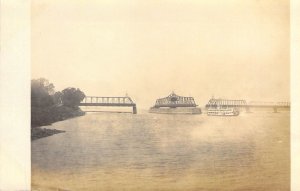 c.'08,Real Photo, RPPC,Railroad Bridge,Mississippi River,Quincy,IL,Old Post Card