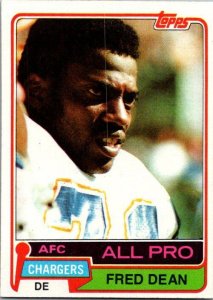 1981 Topps Football Card Fred Dean San Diego Chargers sk60149