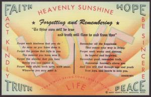 Heavenly Sunshine,Forgetting and Remembering Postcard
