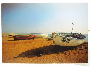 Fishing Boats on the Beach at Dunwich Suffolk Vintage Postcard