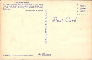 On the Beach, Eel River, Richardson Grove State Park, CA Vintage Postcard O78