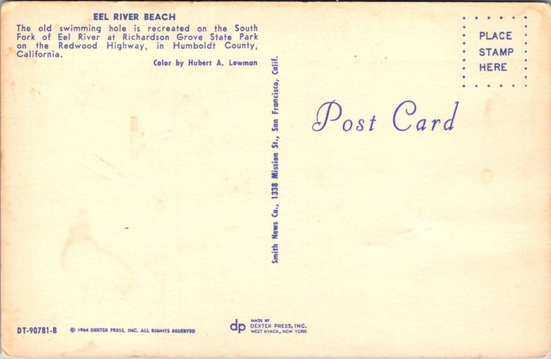 On the Beach, Eel River, Richardson Grove State Park, CA Vintage Postcard O78