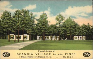 Raleigh North Carolina NC Motel c1930s-40s Linen Postcard