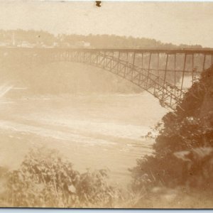 c1910s Niagara Falls? RPPC Steel Cantilever Bridge River Real Photo PC Rare A139