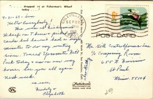 Vtg San Francisco CA Dropped in at Fishermans Wharf Humor Comic 1950s Postcard