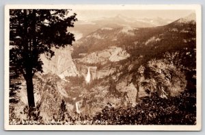 RPPC High Sierras Vernal And Nevada Falls Yosemite National Park CA Postcard A47