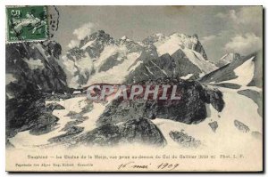 Old Postcard Dauphine Chain of Meije view taken above the Col du Galibier